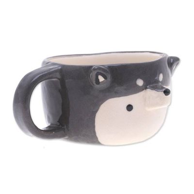 Alternate image for Thai Ceramic 6 oz Husky Dog Cup with a Glossy Finish Husky Elixir