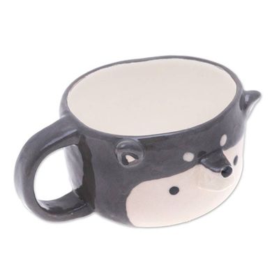 Alternate image for Thai Ceramic 6 oz Husky Dog Cup with a Glossy Finish Husky Elixir