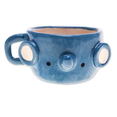 Alternate image for Handmade Elephant-Shaped Ceramic Demitasse from Thailand Elephant Demitasse