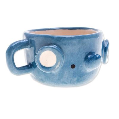 Alternate image for Handmade Elephant-Shaped Ceramic Demitasse from Thailand Elephant Demitasse