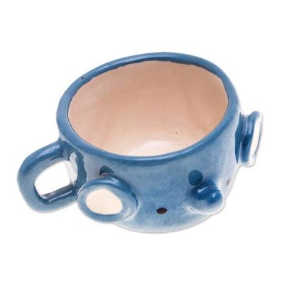 Alternate image for Handmade Elephant-Shaped Ceramic Demitasse from Thailand Elephant Demitasse