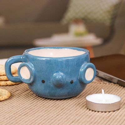Alternate image for Handmade Elephant-Shaped Ceramic Demitasse from Thailand Elephant Demitasse