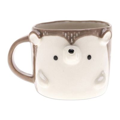 Alternate image for Thai Handcrafted 9 oz Glossy-Finished Ceramic Porcupine Mug Porcupine Morning