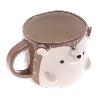 Alternate image for Thai Handcrafted 9 oz Glossy-Finished Ceramic Porcupine Mug Porcupine Morning