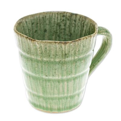 Alternate image for Handcrafted Speckled Green Celadon Ceramic Mug Green Trend