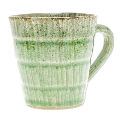 Alternate image for Handcrafted Speckled Green Celadon Ceramic Mug Green Trend