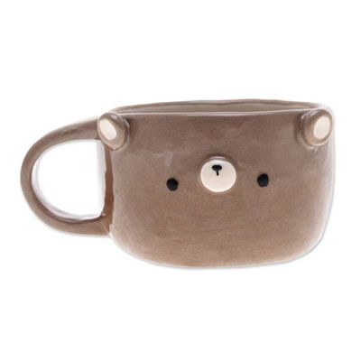 Alternate image for Thai Ceramic 6 oz Bear Cup with a Glossy Finish Bear Elixir