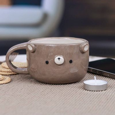 Alternate image for Thai Ceramic 6 oz Bear Cup with a Glossy Finish Bear Elixir