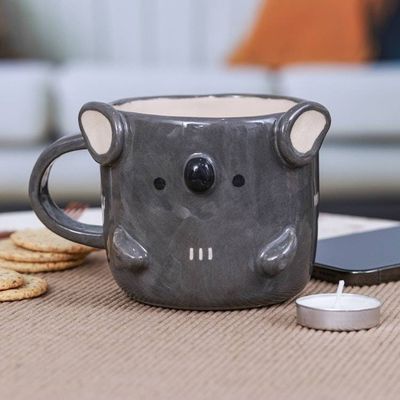 Alternate image for Whimsical Handcrafted Glossy-Finished Ceramic Koala Mug Koala Morning