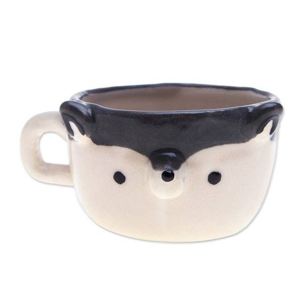 Alternate image for Thai Fair Trade Dog-Themed Ceramic Husky Espresso Cup Husky Demitasse