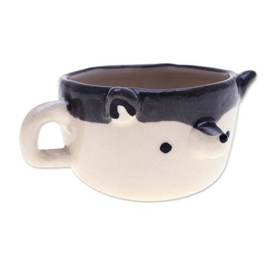 Alternate image for Thai Fair Trade Dog-Themed Ceramic Husky Espresso Cup Husky Demitasse