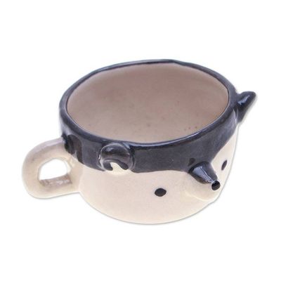 Alternate image for Thai Fair Trade Dog-Themed Ceramic Husky Espresso Cup Husky Demitasse