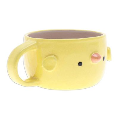 Alternate image for Handcrafted Thai Ceramic Yellow Chick Cup with Glossy Finish Chick Elixir