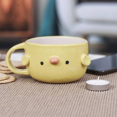 Alternate image for Handcrafted Thai Ceramic Yellow Chick Cup with Glossy Finish Chick Elixir