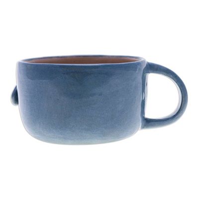 Alternate image for Whimsical Handcrafted Glossy-Finished Ceramic Bluebird Cup Bluebird Elixir