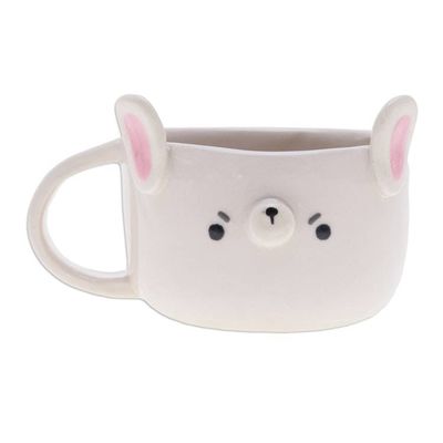 Alternate image for Whimsical 6 oz Ceramic Bunny Cup with a Glossy Finish Bunny Elixir
