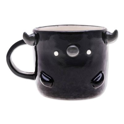 Alternate image for Whimsical Handcrafted Glossy-Finished Ceramic Buffalo Mug Buffalo Morning