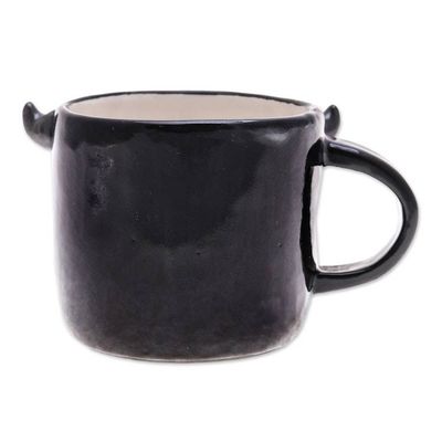 Alternate image for Whimsical Handcrafted Glossy-Finished Ceramic Buffalo Mug Buffalo Morning