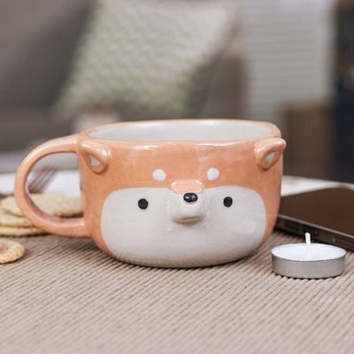 Alternate image for Handmade 6 oz Ceramic Siberian Dog Cup with a Glossy Finish Siberian Elixir