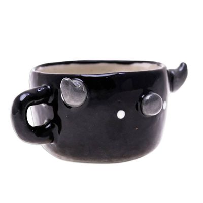 Alternate image for Animal-Themed Ceramic Buffalo Demitasse Handmade in Thailand Buffalo Demitasse