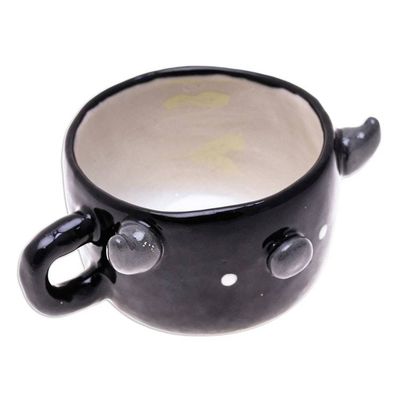 Alternate image for Animal-Themed Ceramic Buffalo Demitasse Handmade in Thailand Buffalo Demitasse