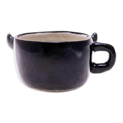 Alternate image for Animal-Themed Ceramic Buffalo Demitasse Handmade in Thailand Buffalo Demitasse