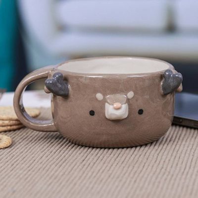 Alternate image for Thai Ceramic 6 oz Deer Cup with a Glossy Finish Deer Elixir