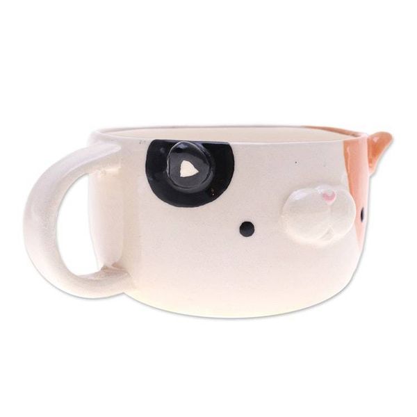 Alternate image for Whimsical 6 oz Ceramic Calico Cat Cup with a Glossy Finish Calico Elixir