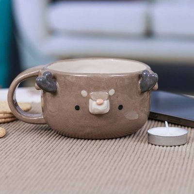 Alternate image for Thai Ceramic 6 oz Deer Cup with a Glossy Finish Deer Elixir