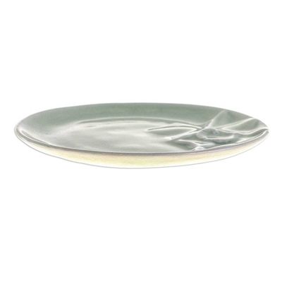 Alternate image for Green Floral Celadon Ceramic Dessert Plate Lanna Orchid
