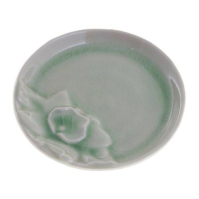 Alternate image for Floral Motif Small Ceramic Plate Orchid Charm
