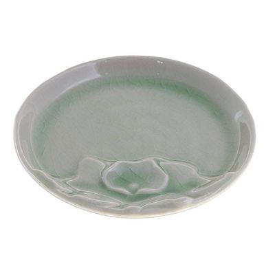 Alternate image for Floral Motif Small Ceramic Plate Orchid Charm