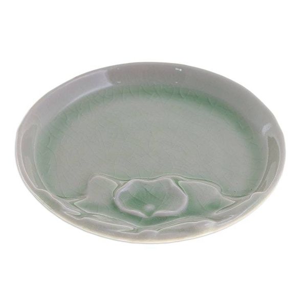 Alternate image for Floral Motif Small Ceramic Plate Orchid Charm