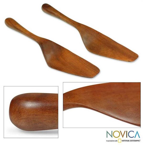 Alternate image for Handmade Wood Spatulas Pair Sweet Peten