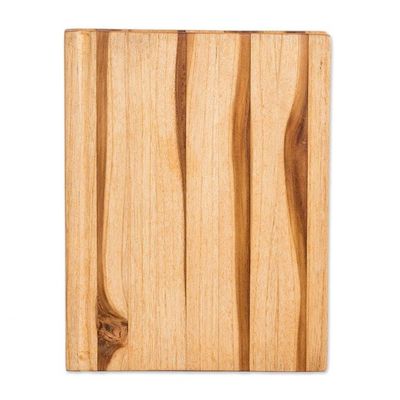 Alternate image for Artisan-Made Large-Sized Striped Teak Wood Cutting Board Culinary Wisdom