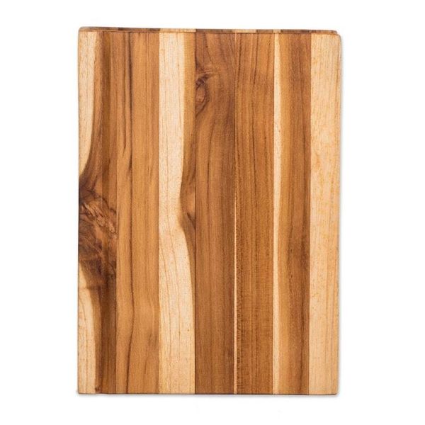 Alternate image for Handcrafted Striped Teak Wood Cutting Charcuterie Board Culinary Wisdom
