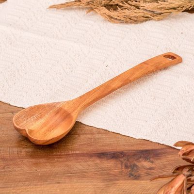 Alternate image for Eco-Friendly Heart-Themed Hand-Carved Teakwood Serving Spoon Mix of Love