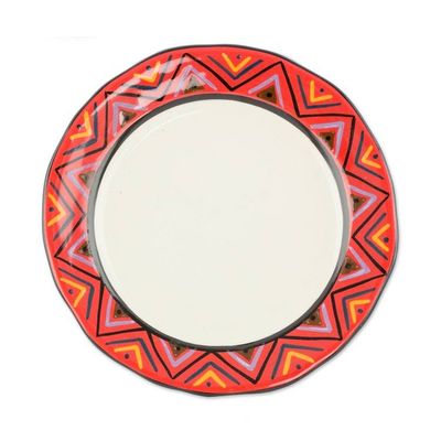 Alternate image for Artisan Crafted Maya Style Luncheon Plates Pair Tazumal