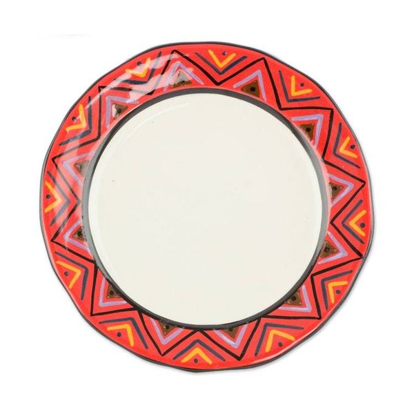 Alternate image for Artisan Crafted Maya Style Luncheon Plates Pair Tazumal