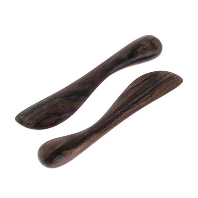 Alternate image for Handcrafted Modern Wood Serving Utensils Pair Peten Delicatessen