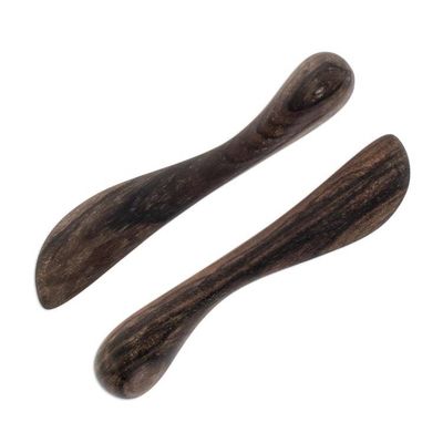 Alternate image for Handcrafted Modern Wood Serving Utensils Pair Peten Delicatessen