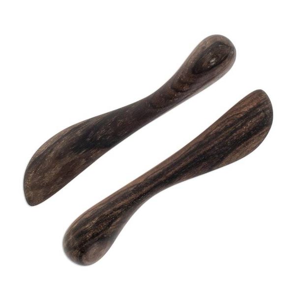 Alternate image for Handcrafted Modern Wood Serving Utensils Pair Peten Delicatessen