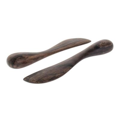 Alternate image for Handcrafted Modern Wood Serving Utensils Pair Peten Delicatessen