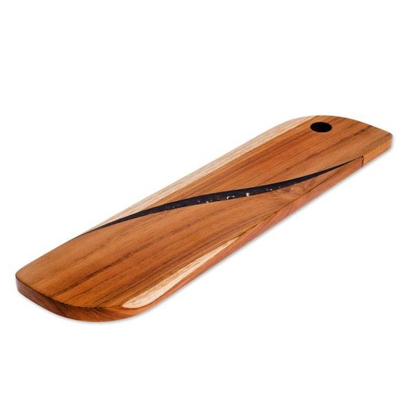 Alternate image for Coffee-Themed Long Teak Wood Trivet from Costa Rica Greet the Morning