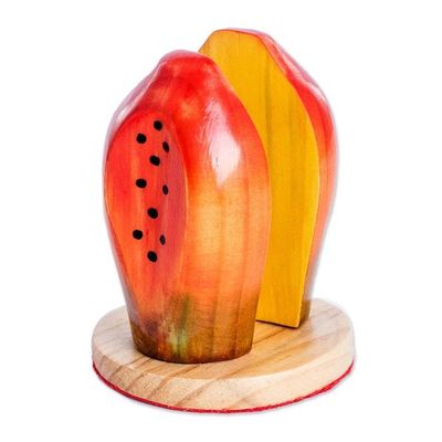 Alternate image for Carved Wood Papaya Napkin Holder Luscious Papaya