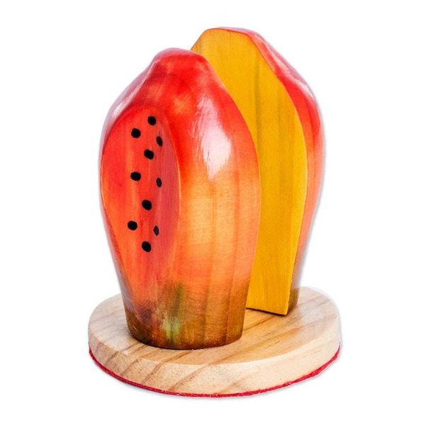 Alternate image for Carved Wood Papaya Napkin Holder Luscious Papaya