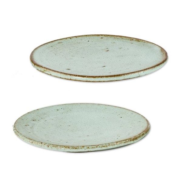 Alternate image for Rustic Small Ceramic Dessert Plates Pair Verdant Earth