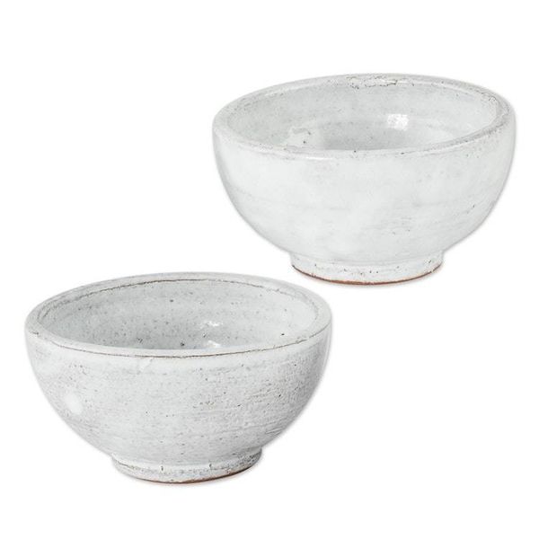 Alternate image for Rustic White Small Ceramic Bowls Pair Fresh White