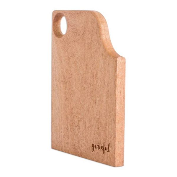 Alternate image for Handcrafted Brown Oak Wood Cutting or Serving Board Vibrant Delicacies
