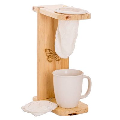 Alternate image for Butterfly-Themed Pinewood Single-Serve Drip Coffee Stand Magical Scents